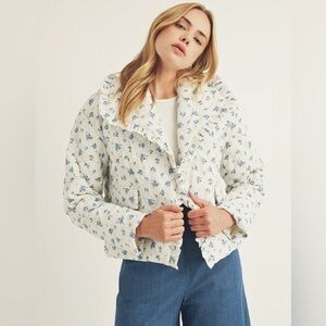 Storia Blue Floral Quilted Jacket